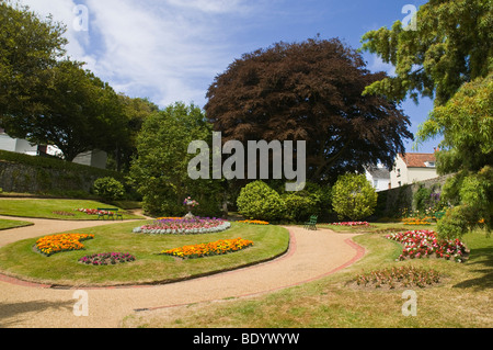 dh Candie Park untere Gärten ST PETER PORT GUERNSEY Blumenbeete Candie Park untere Gärten Stockfoto