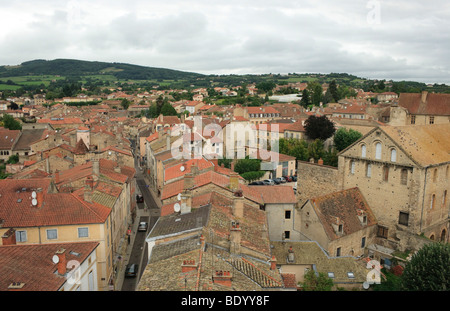 Burgund Frankreich 2009 Cluny Blick auf die Stadt von Le Tour de Fromage Käseturm Stockfoto