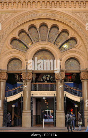 Eingang, QVB, Queen Victoria Building, Einkaufszentrum, Sydney, New South Wales, Australien Stockfoto