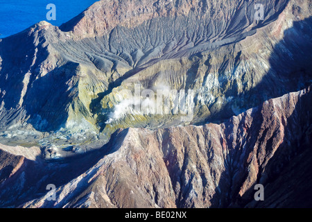 Dampfende Fumarole, Whakaari White Island, Bay of Plenty, New Zealand. Stockfoto