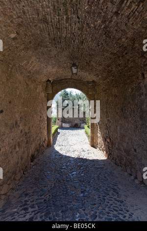 Eingang des mittelalterlichen Castelo de Vide Castle. Castelo de Vide, Portalegre District, Alto Alentejo, Portugal Stockfoto