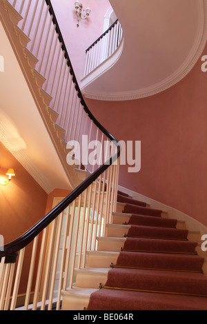 Irische georgische Treppe, Enniscoe House, Co. Mayo, Irland Stockfoto