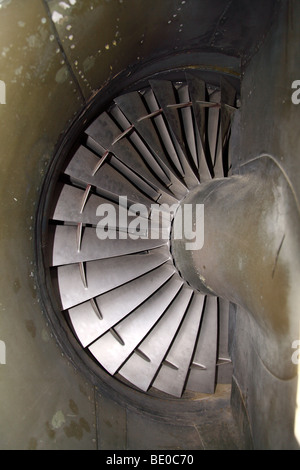 Blick auf ein Harrier Jet Turbine Lüfterflügel Stockfoto