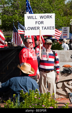 Bürger protestieren Regierungspolitik bei einer Tea-Party-Kundgebung in Arizona Stockfoto