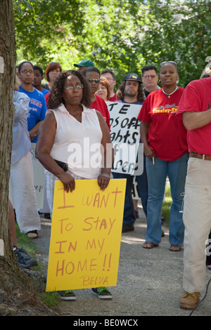 Protest gegen home Abschottung in Mittelklasse-Viertel von Detroit Stockfoto