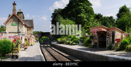 England Worcestershire Severn Valley erhaltene Arley Bahnhof Dampf Stockfoto