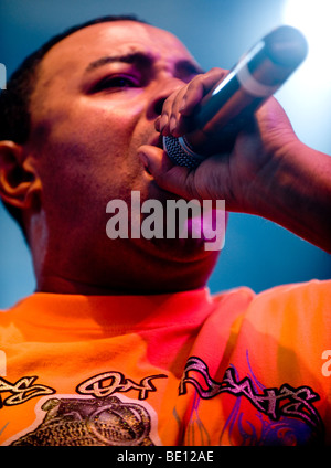 Die Sängerin für die Freestyler beim 2009 Glade Festival. Stockfoto