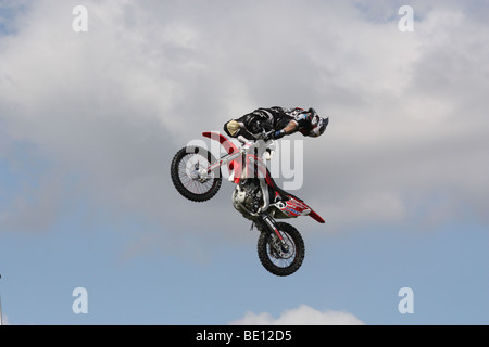 Motorrad stunt Anzeige Romsey zeigen Hampshire UK 2009 Stockfoto