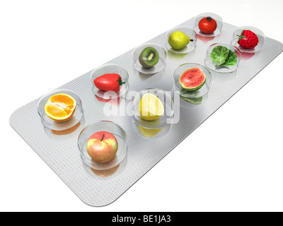 natürliche Vitamin-Pillen Stockfoto