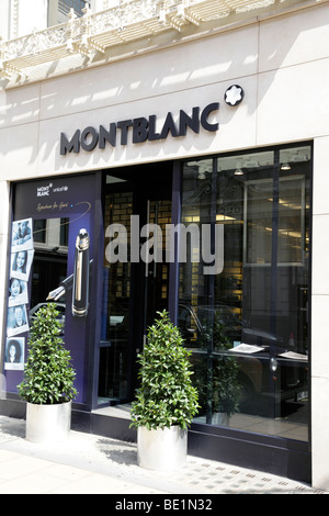 Eingang zum Mont-Blanc-Store auf alten Bond street Mayfair London uk Stockfoto