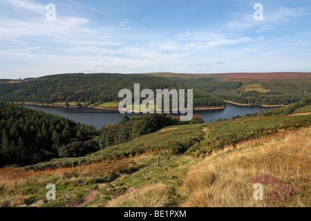 Derwent Behälter und der oberen Derwent Valley, Derbyshire, Peak District National Park, England, UK. Stockfoto