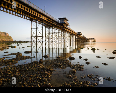 Llandudno Pier in Llandudno, Gwynedd, Nordwales, Sunrise, UK Stockfoto