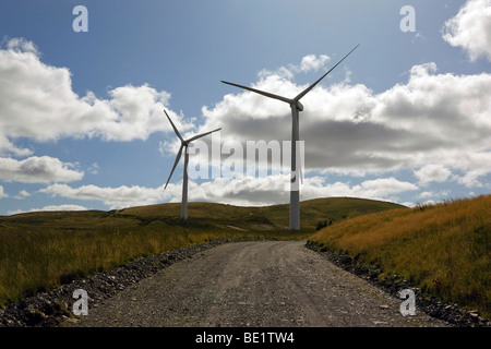 Windkraftanlagen im Landesinneren in Mid-Wales Stockfoto