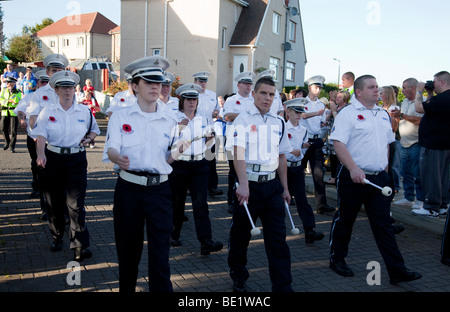 Ardrossan Winton Flute Band auf der Parade in Kilwinning, Ayrshire, Schottland Stockfoto