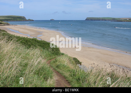 Der Blick über die Mündung des Flusses Camel, Padstow, North Cornwall, England, Vereinigtes Königreich Stockfoto