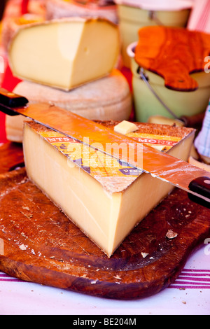 Käse für den Verkauf auf dem Markt in Saint Remy de Provence Frankreich Stockfoto