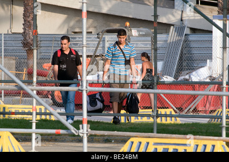 Spanien marokkanischen Familien und Leiharbeiter, die Ankunft im Hafen von Algeciras, in der Nähe von Gibraltar Stockfoto