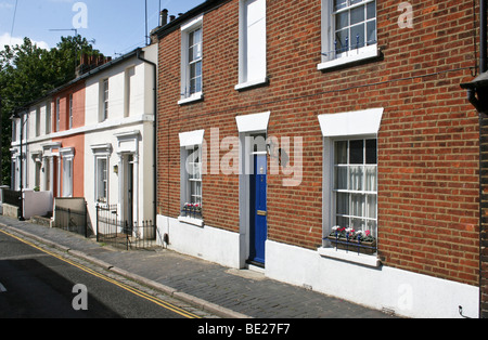 Stadt-Reihenhäuser in der Nähe von Kathedrale, St Albans, Hertfordshire, UK Stockfoto