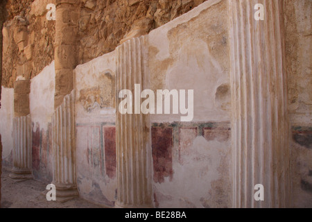 Israel, Judäische Wüste, Masada, Fresken im Palazzo Northern Stockfoto