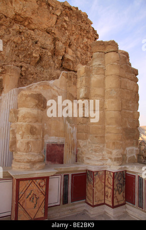 Israel, Judäische Wüste, Masada, Fresken im Palazzo Northern Stockfoto