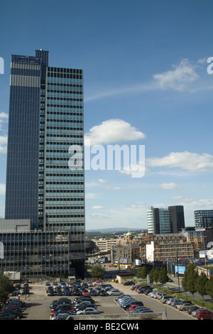 Manchester England UK Blick über die Skyline der Stadt in Richtung der Pennines mit dem high-Rise Gebäude of Co-Operative Insurance Stockfoto