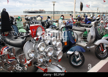 Brighton verglühen. Fahrräder auf Brighton Meer. Ace Cafe Stockfoto