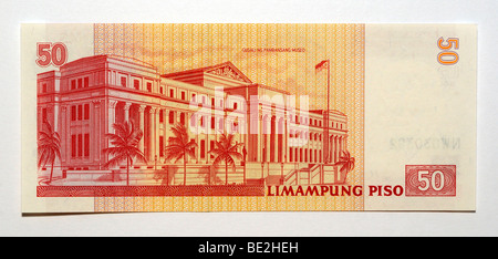 Philippinen 50 fünfzig Piso Banknote. Stockfoto