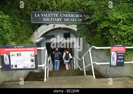 dh ST PETER PORT GUERNSEY La Valette Underground Military Museum Kriegszeit Geschichte Touristenattraktion Stockfoto