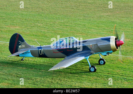 Russische Sportflugzeug Jakowlew Jak-50, Europas größten Treffen der Oldtimer Flugzeuge am Hahnweide, Kirchheim-Teck, Baden-Wuerttem Stockfoto