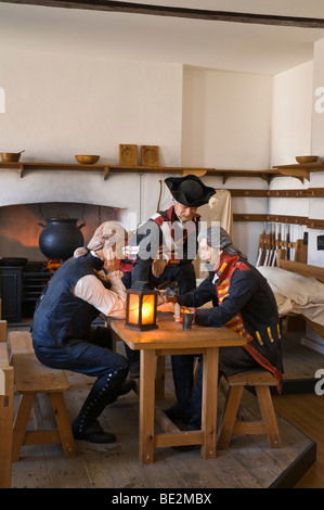 dh Castle Cornet ST PETER PORT GUERNSEY Garnison Soldaten in der Geschichte des Castle Cornet Museum Festung Stockfoto