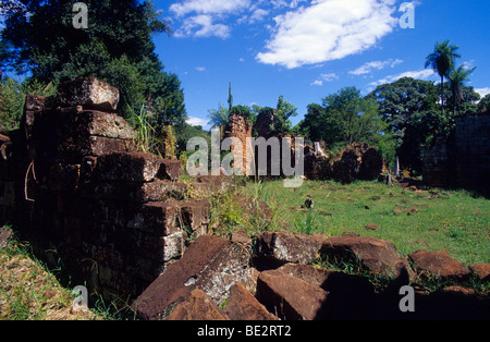 Ruinen der Jesuitenmission von Santa Ana. Provinz Misiones. Argentinien. Stockfoto