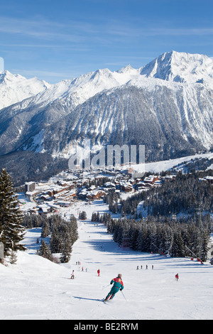 Courchevel 1850 Skigebiet in Trois Vallées, Les Trois Vallees, Savoie, Alpen, Frankreich Stockfoto