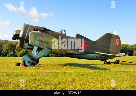 Sowjetisches Jagdflugzeug Polikarpow i-16 Rata, Europas größten Treffen der Oldtimer Flugzeuge am Hahnweide, Kirchheim-Teck, Baden-Wuerttember Stockfoto
