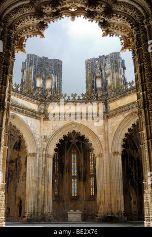 Die unvollendeten Kapellen, Capelas Imperfeitas, in das dominikanische Kloster Mosteiro de Santa Maria da Vitoria, UNESCO Welt Squillaci Stockfoto