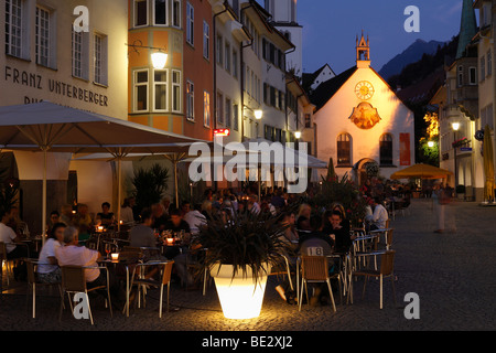 Marktgasse Street und St. Johannes Kirche, Feldkirch, Vorarlberg, Austria, Europe Stockfoto