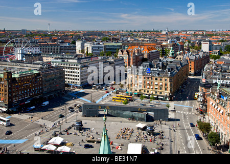 Ansicht von Kopenhagen aus dem Rathaus Turm, Kopenhagen, Dänemark, Europa Stockfoto