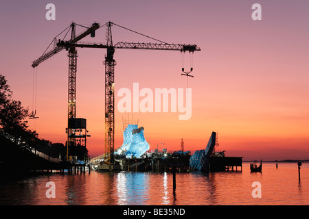Bühne für die Oper Aida, Seebuehne Bregenzer Seebühne, Bregenzer Festspiele Festival, Bodensee, Vorarlberg, Österreich Stockfoto