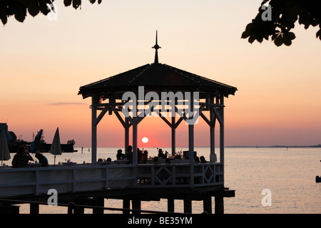 Pavillon auf einem See promenade, Bodensee, Vorarlberg, Austria, Europe Stockfoto