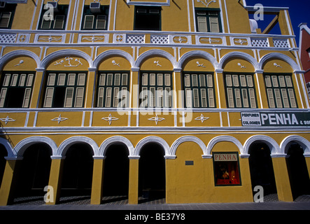 Jl penha und Söhne, koloniale Architektur, punda Bezirk, Stadt von Willemstad, Willemstad, Curacao, Karibik Stockfoto