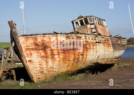 Die verfallenen alten Trawler "Good Hope" am Skippool in Lancashire Stockfoto