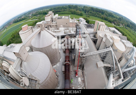 Ansicht des Ofens im Zentrum, Rohrendorf Zement funktioniert, Bayern, Deutschland Stockfoto