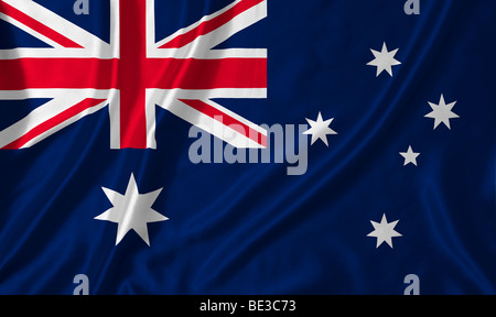 Australische Flagge Rippled Stockfoto