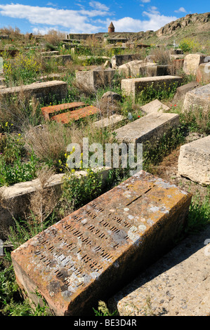 Historischen armenischen Friedhof, Gräber, Grabsteine, Khor Virap Kloster, Armenien, Asien Stockfoto