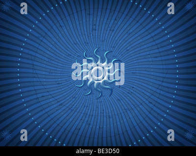 Digital erzeugte Bild eines blauen Sterns. Stockfoto