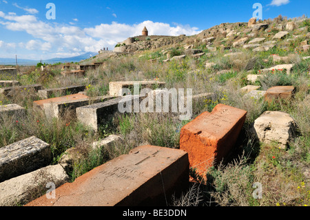 Historischen armenischen Friedhof, Gräber, Grabsteine, Khor Virap Kloster, Armenien, Asien Stockfoto