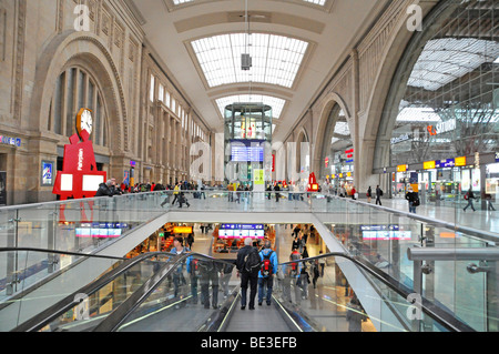 Hauptbahnhof, Innenansicht, Leipzig, Sachsen, Deutschland, Europa Stockfoto