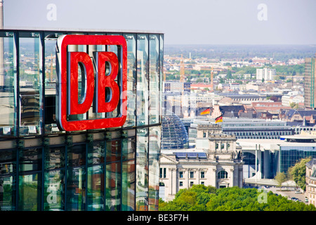 Bahntower Skyscaper der Deutschen Bahn AG in Berlin, Deutschland, Europa Stockfoto