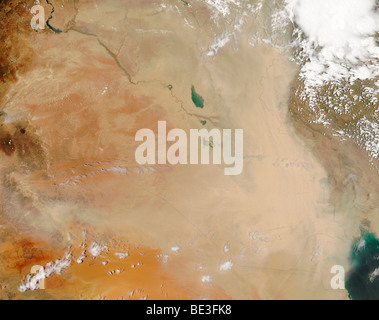 18. Juni 2009 - Sandsturm im Nahen Osten. Stockfoto