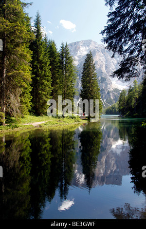 Lago di Braies, Dolomiten, Alto Adige, Italien, Europa Stockfoto