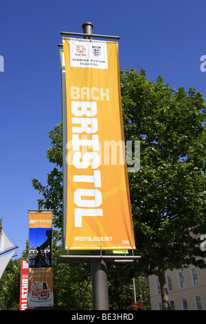 Banner in breiten Kai Bristol UK Stockfoto